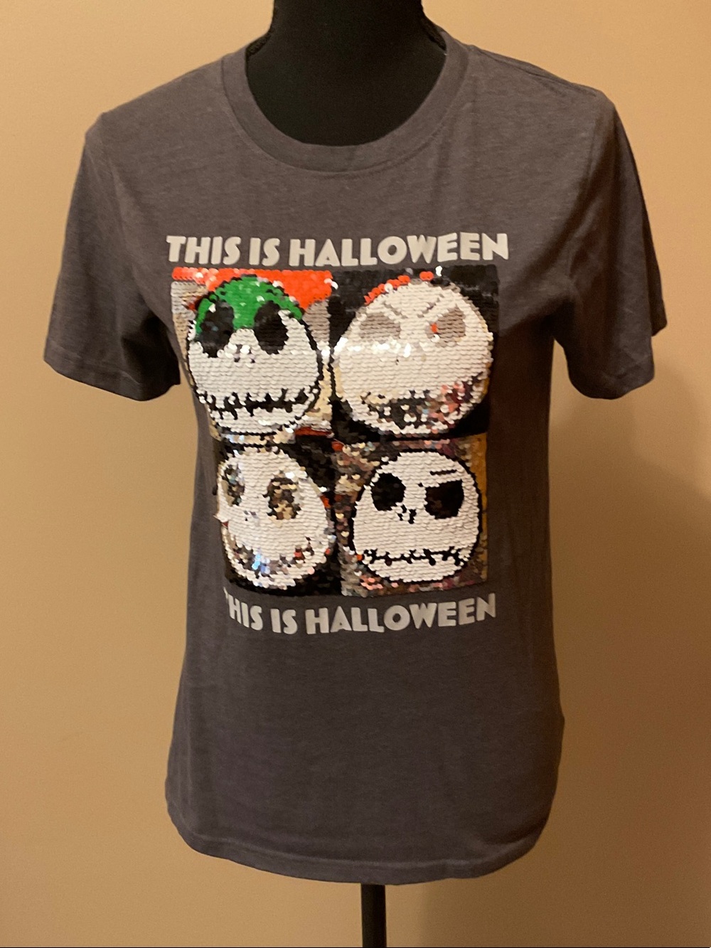 Disney Gray Sequin 'This Is Halloween' Jack Skellington Tee